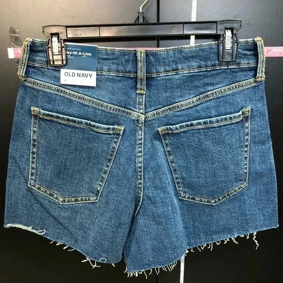 Old Navy Sky High A-Line Jean,frayed hem,secret smooth pockets,belt loops - Picture 5 of 7